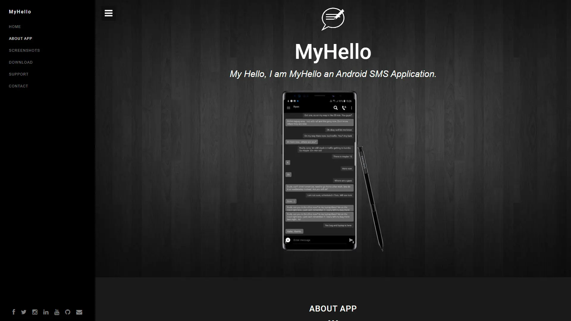 MyHello Application Website